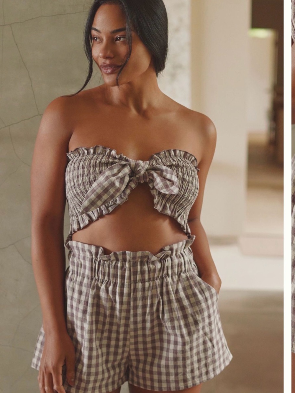 Anthropologie gingham set